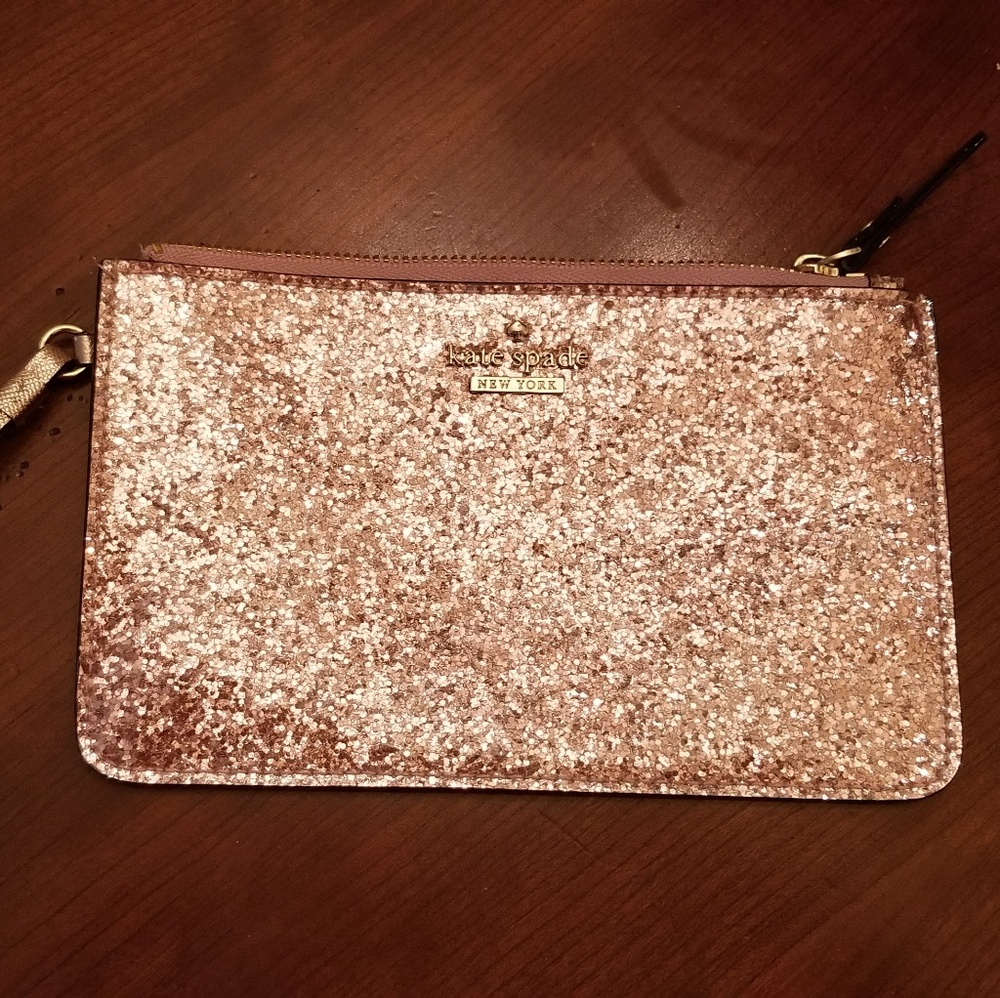 Kate Spade  glitter  pink wristlet